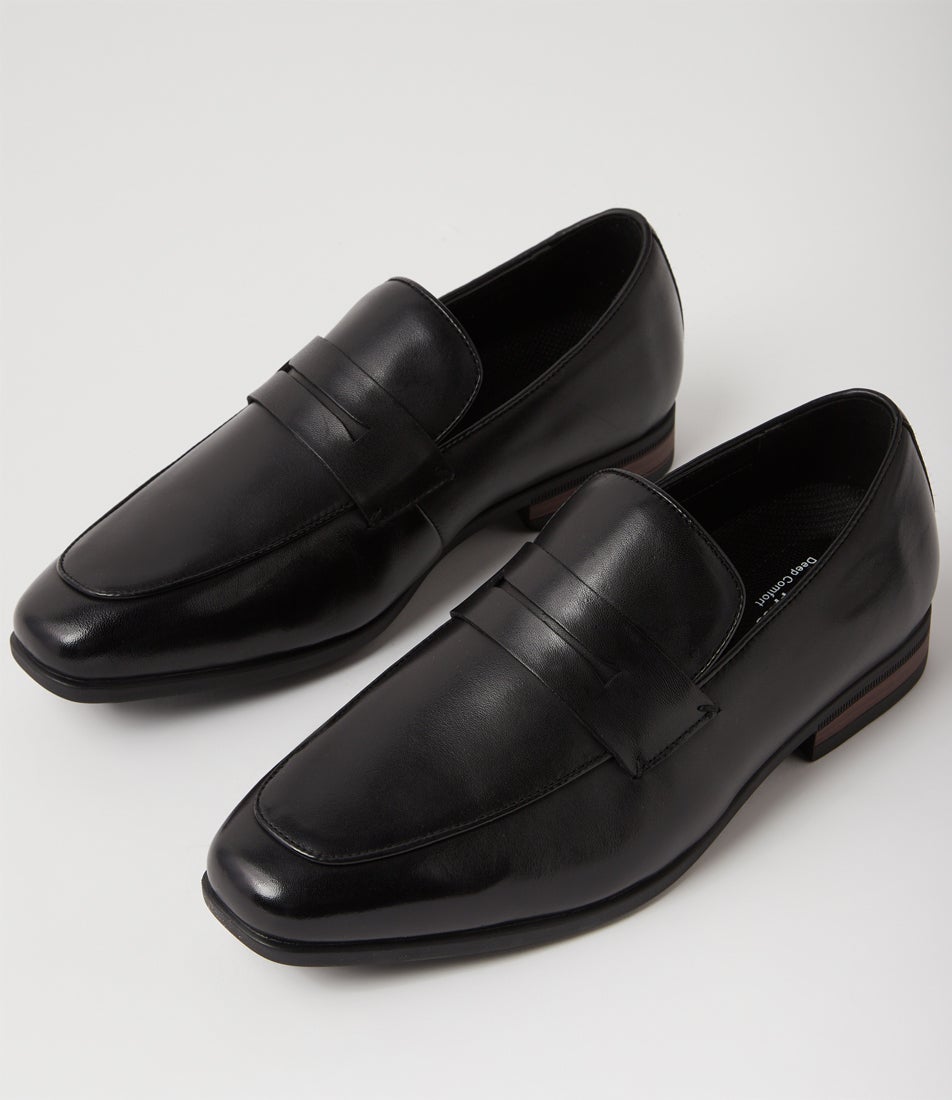 Alfredo Black Leather Lace Up Flats