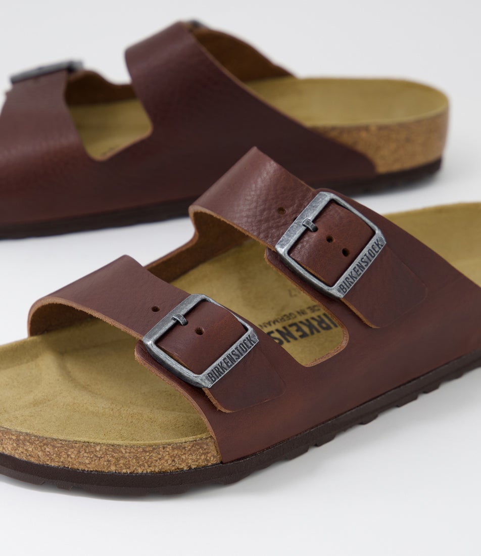 Arizona M Natural Roast Natural Leather Slides