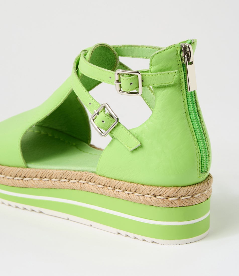 Alexys Light Lime Leather Sandals