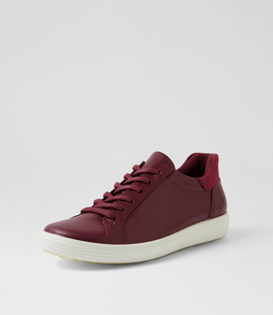 Soft 7 W Dark Ruby Red Plum Leather Sneakers