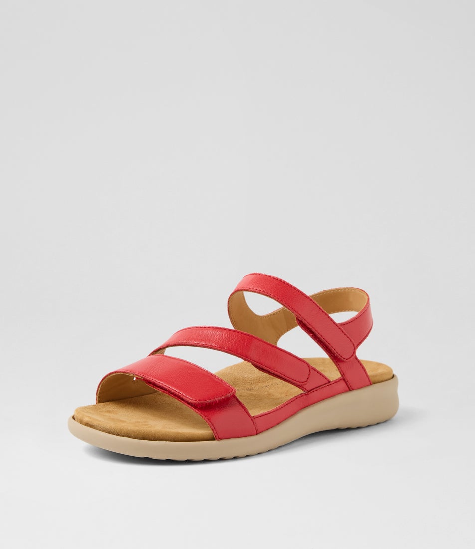 Boyde Xw Red Almond Leather Sandals