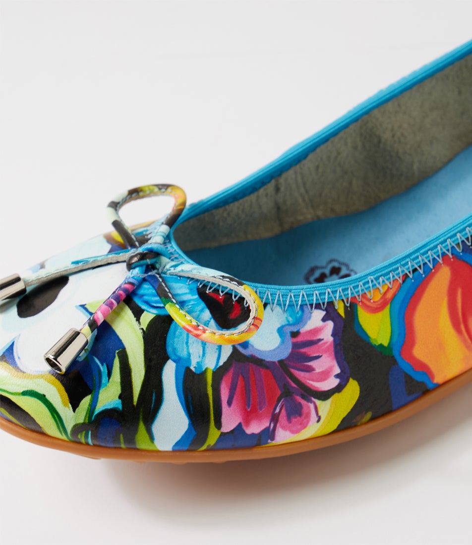 Belin Flower Power Leather Ballet Flats