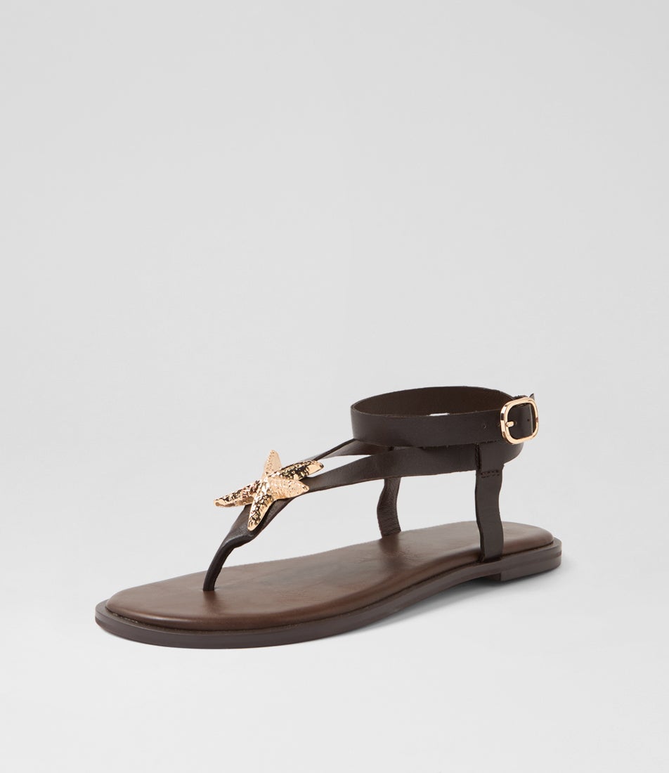 East Brown Leather Thongs