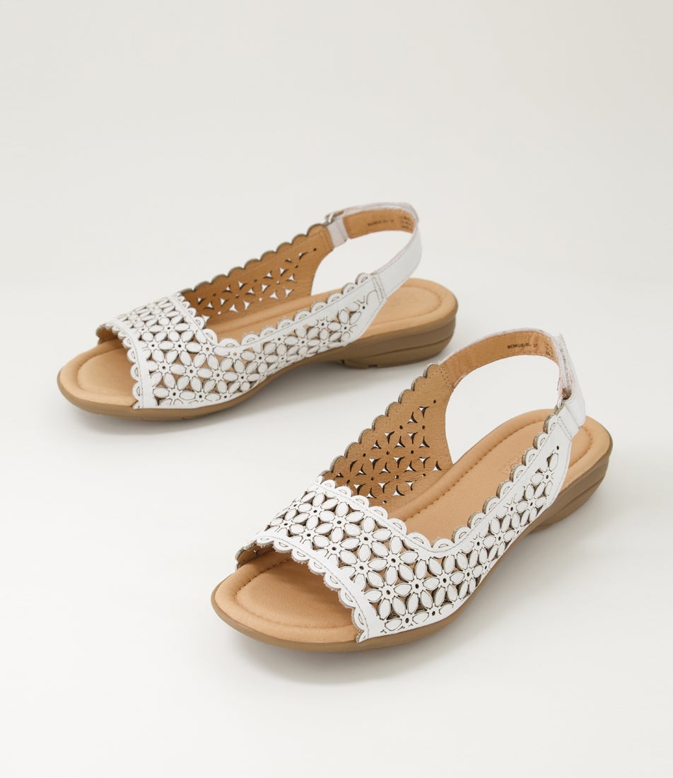 Benisie White Leather Sandals Benisie White Leather Sandals