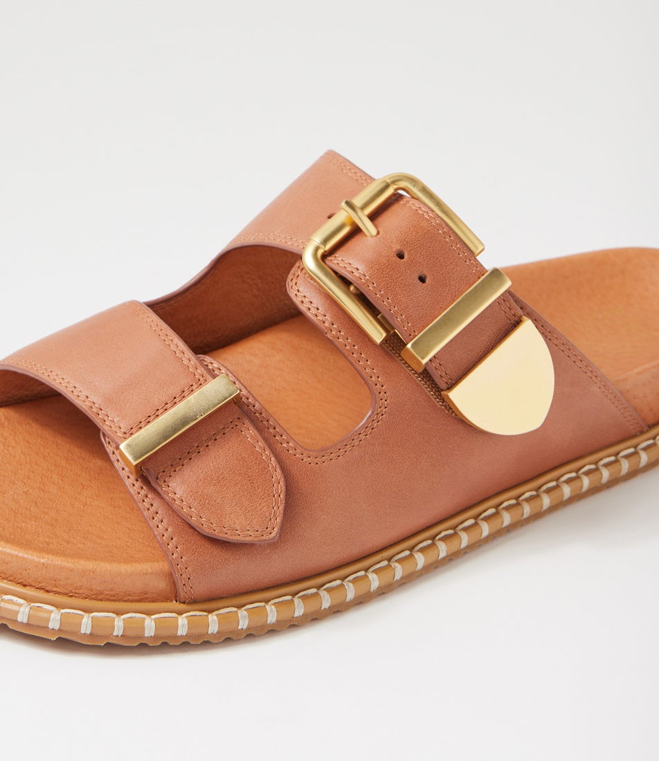 Iyami W Tan Leather Sandals