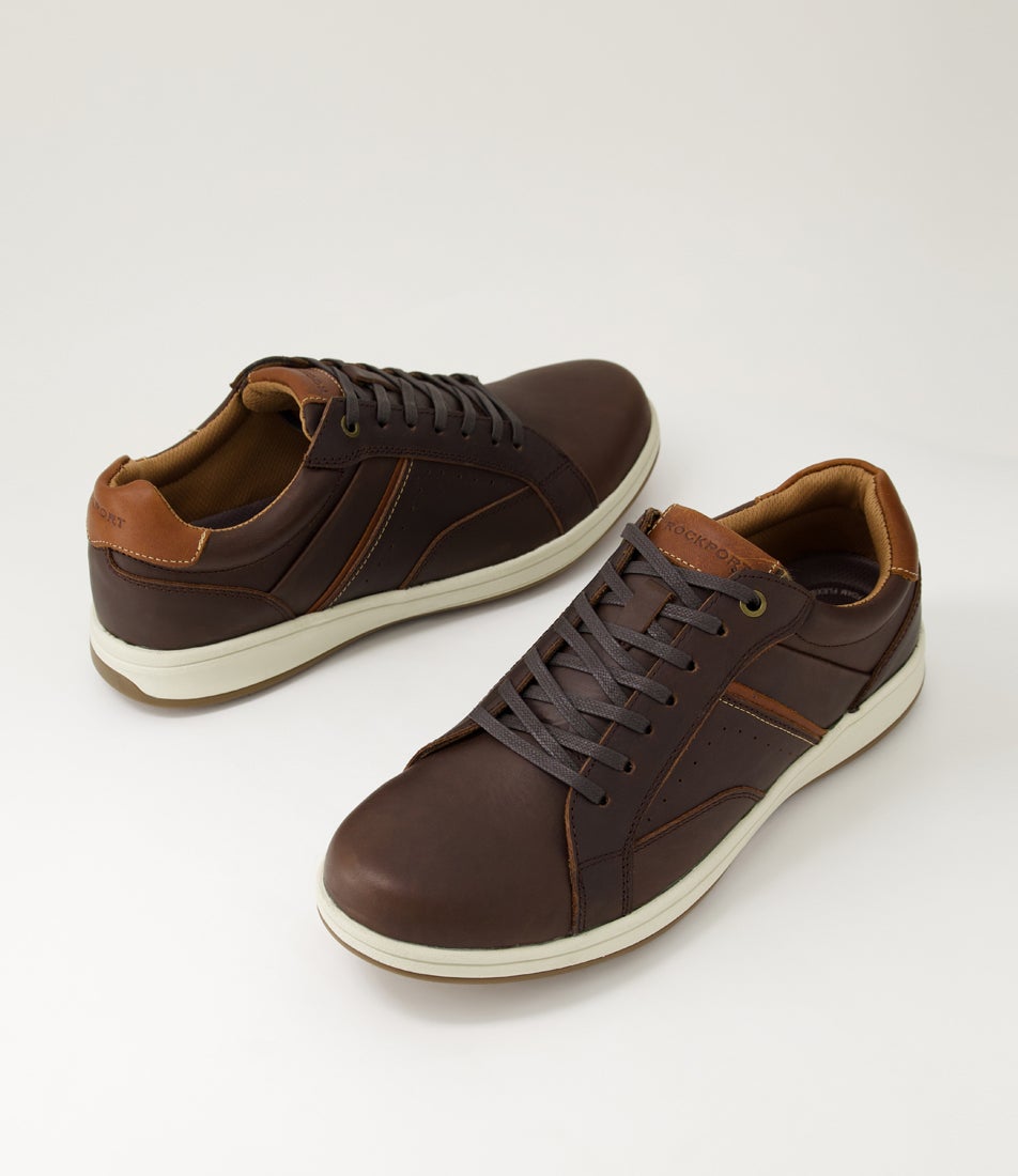 Jeb Chocolate Leather Lace Up Flats