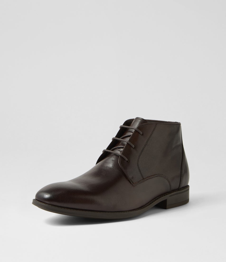 Invert Mocha Leather Lace Up Boots