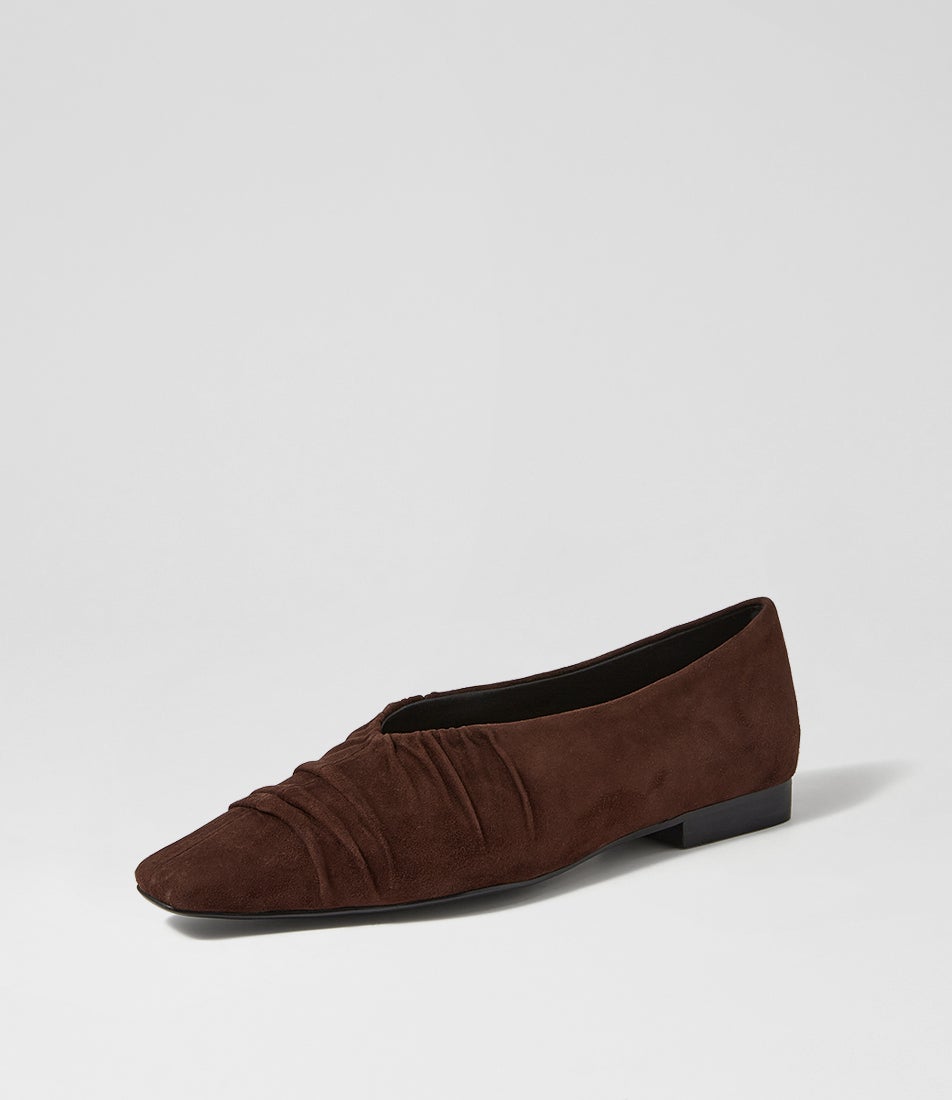 Otage Deep Choc Suede Flat Shoes