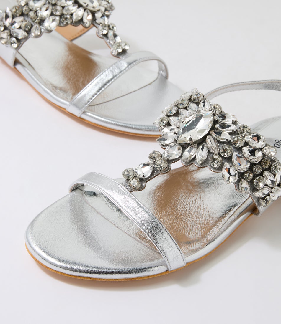 Lacoya Silver Leather Sandals
