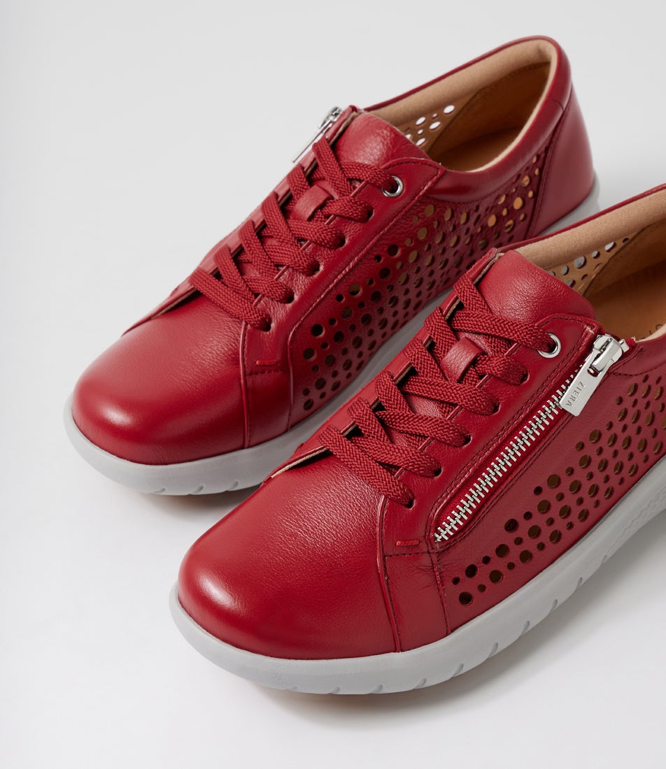 Shovo Xf Dark Red Leather Sneakers