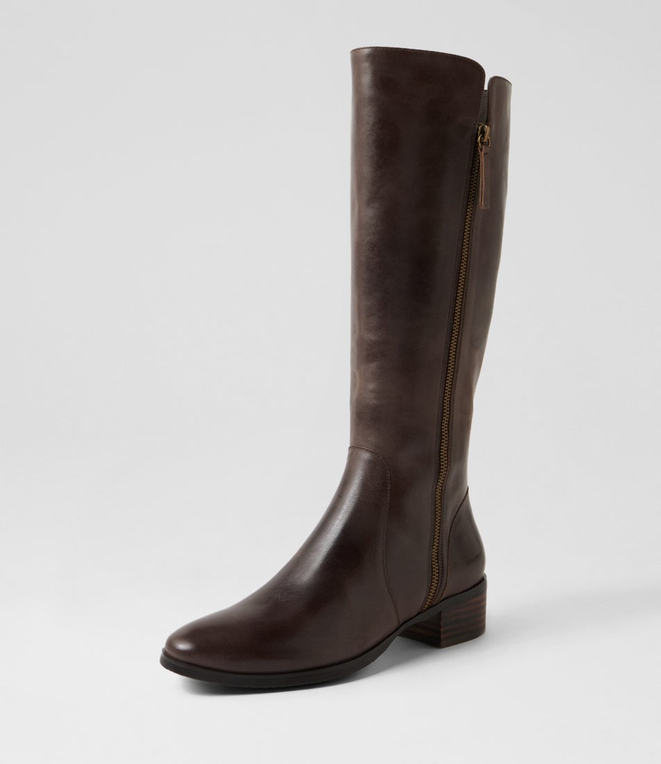 Tierney New Choc Leather Knee High Boots