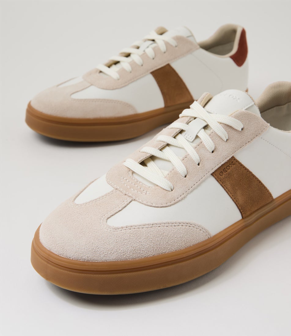 U Baltmoore A White Rust Leather Sneakers