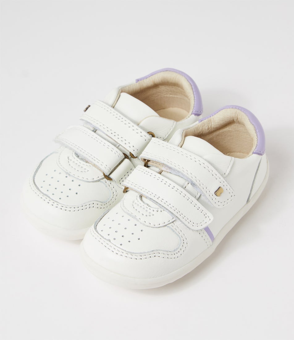 Su Riley Infant White Lilac Leather Sneakers