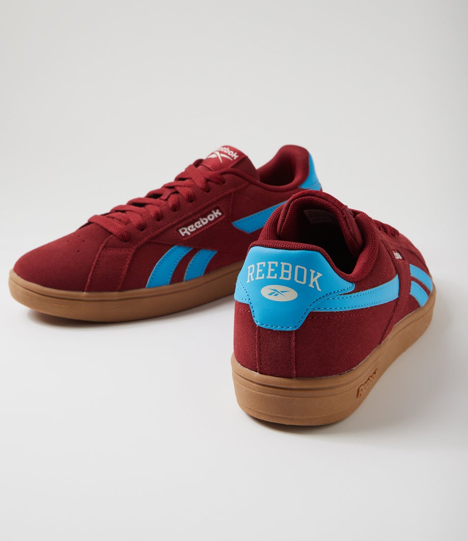 Court Retro M Red Future Cyan Chalk Fabric Sneakers Court Retro M Red Future Cyan Chalk Fabric Sneakers
