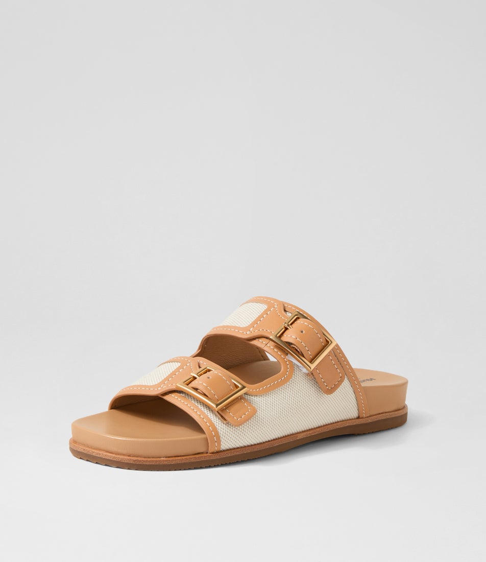 Theatre Camel Bone Leather Slides