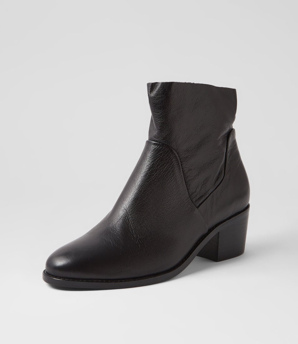 Rochelle Xw Black Leather Ankle Boots