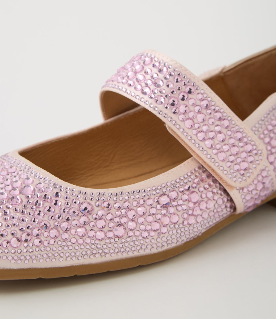 Pennsyl Pink Pl Rose Gold Satin Leather Ballet Flats