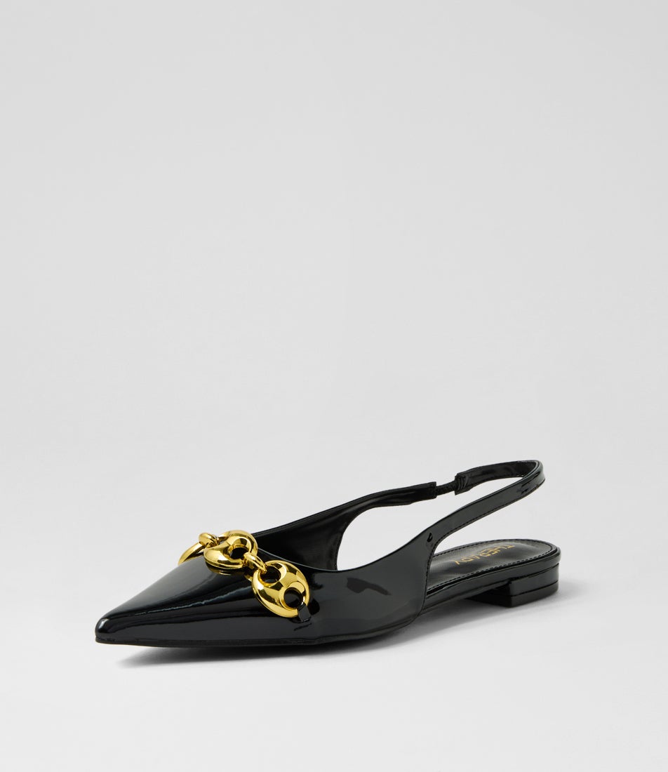 Guilty Black Patent Pu Flat Shoes