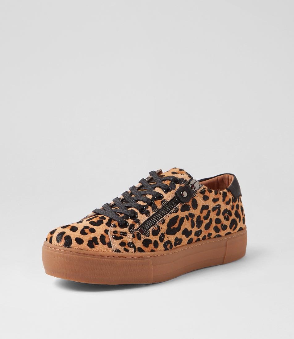Froggy Tan Leopard Black Multi Sneakers