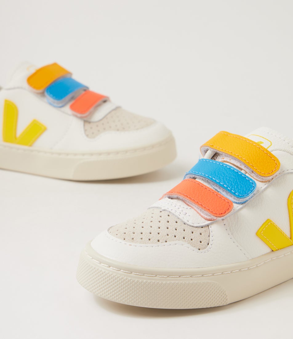 Small V-10 Junior White Tonic Leather Sneakers