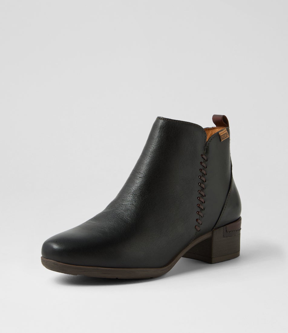 Malaga 50 Black Leather Ankle Boots