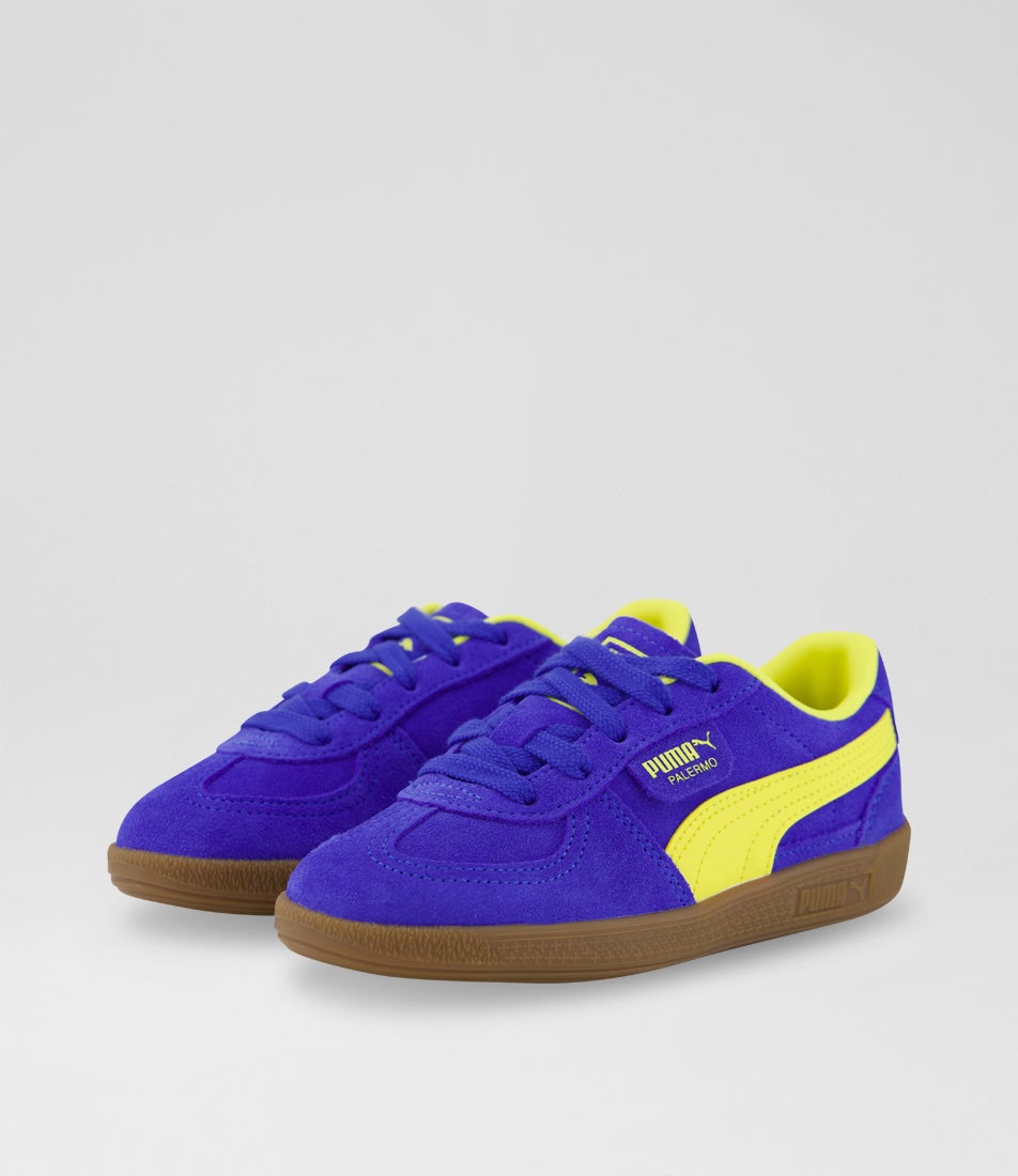 Palermo Junior Royal Sapphire Lemon Meringue Suede Sneakers