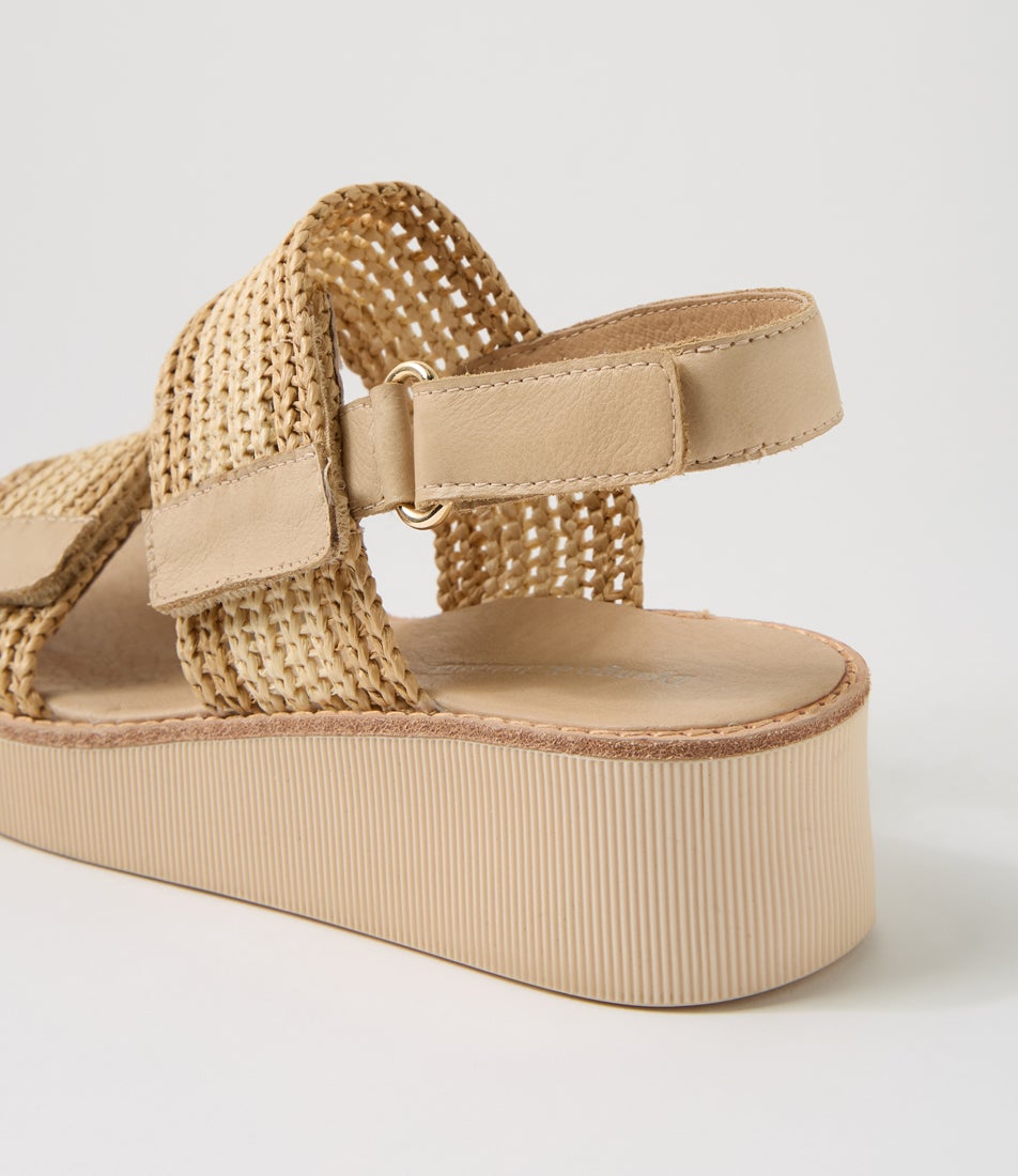 Taylor Coffee Natural Fabric Sandals