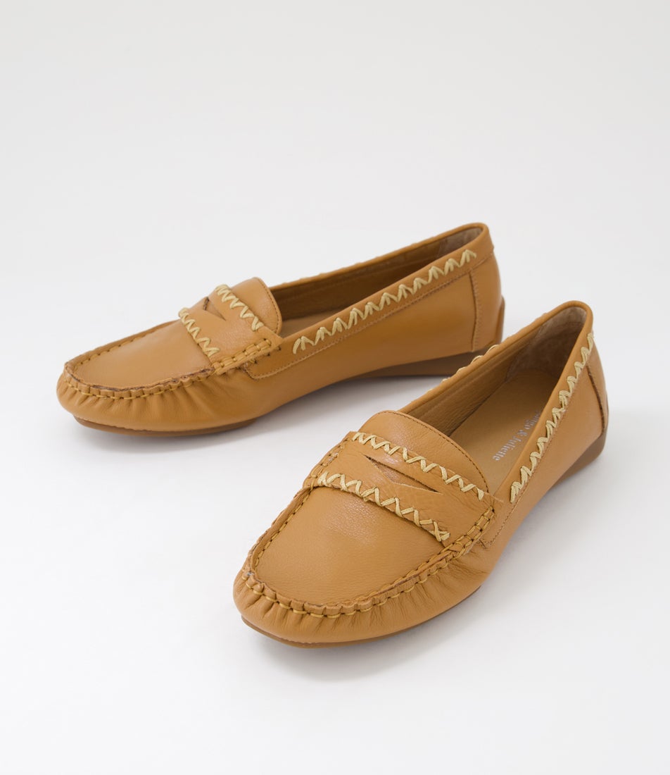 Latasha Dark Tan Natural Leather Loafers
