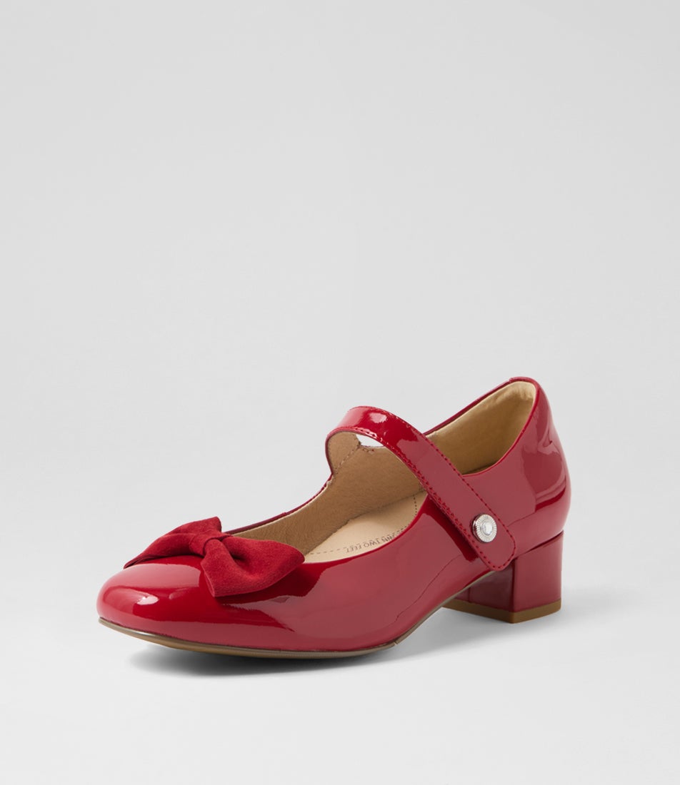 Kauras W Dark Red Patent Suede Heels