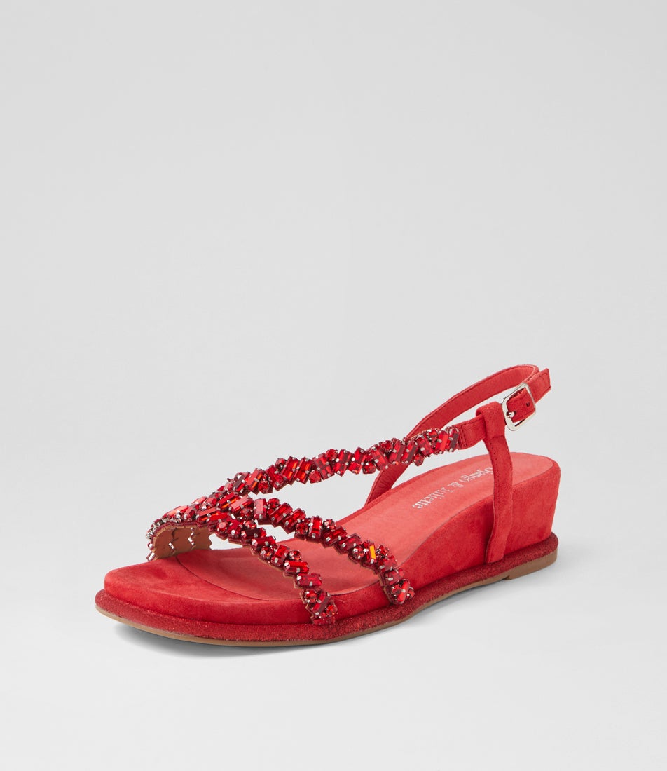 Berty Red Suede Sandals