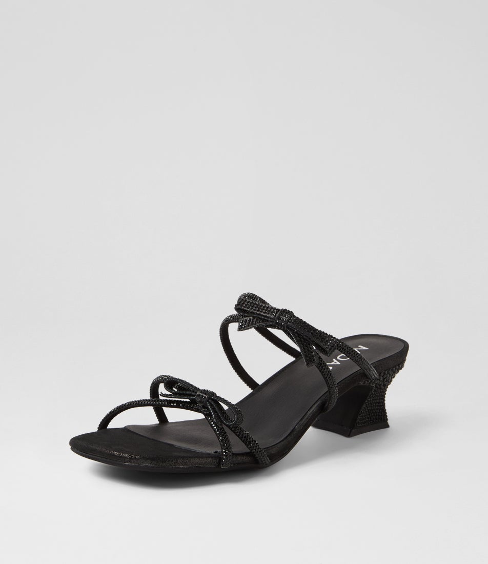 Valencia Black Jewels Fabric Sandals