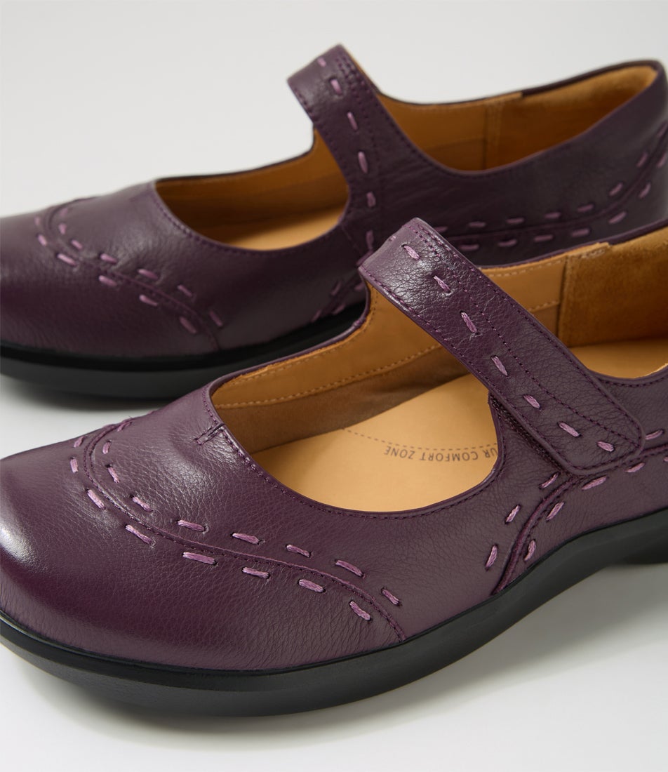 Gummibear W New Purple Leather Flat Shoes