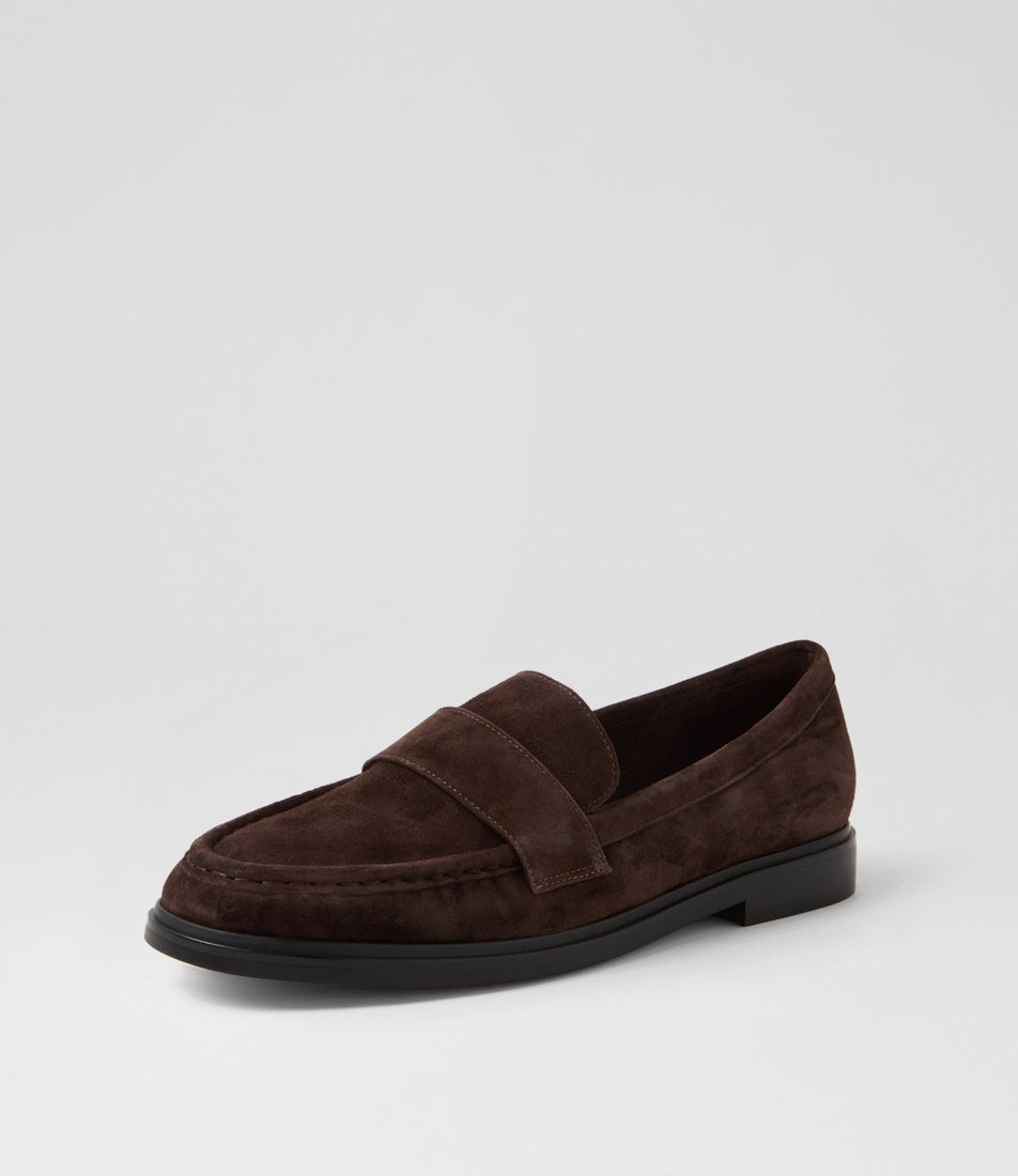 Glynn Dark Choc Suede Loafers
