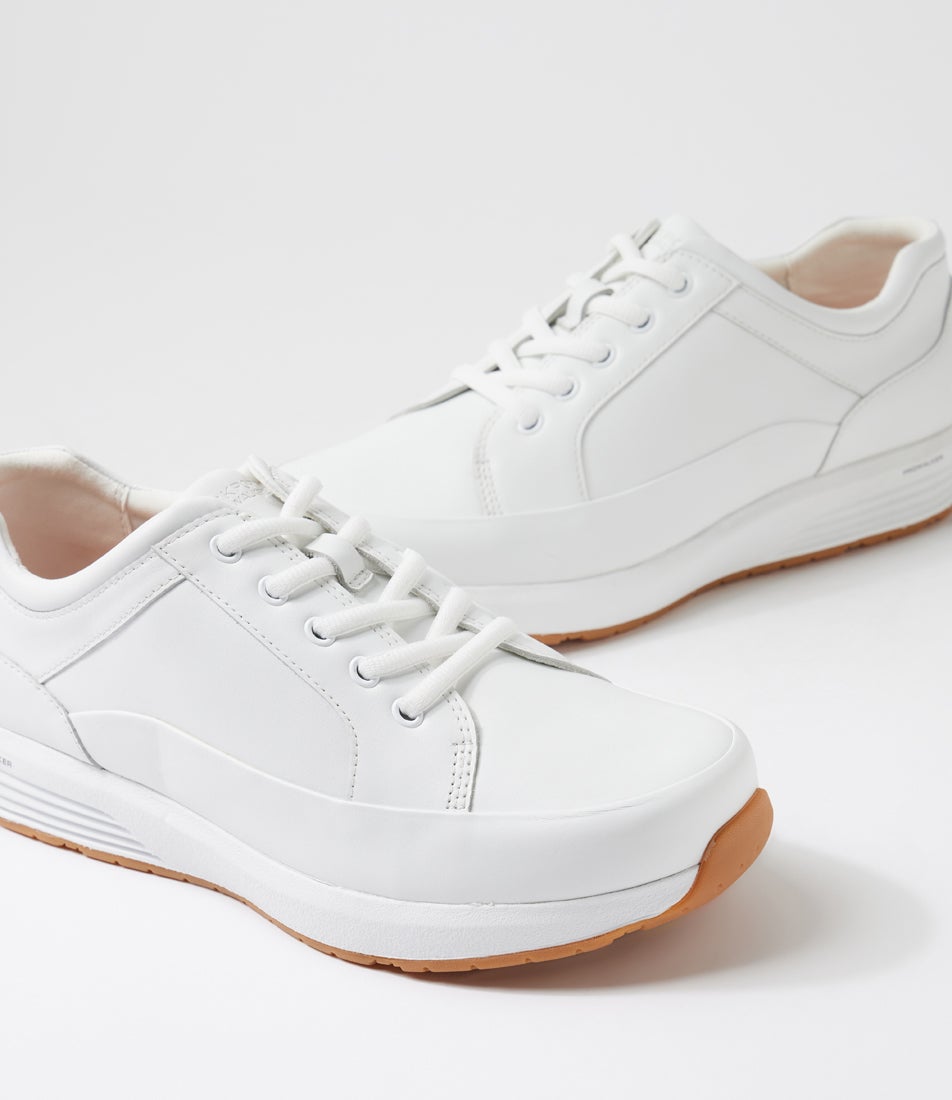 Prowalker White Gum Leather Sneakers