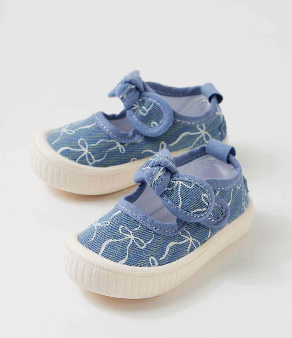 Millie Toddler Denim Bows Canvas Flat Shoes