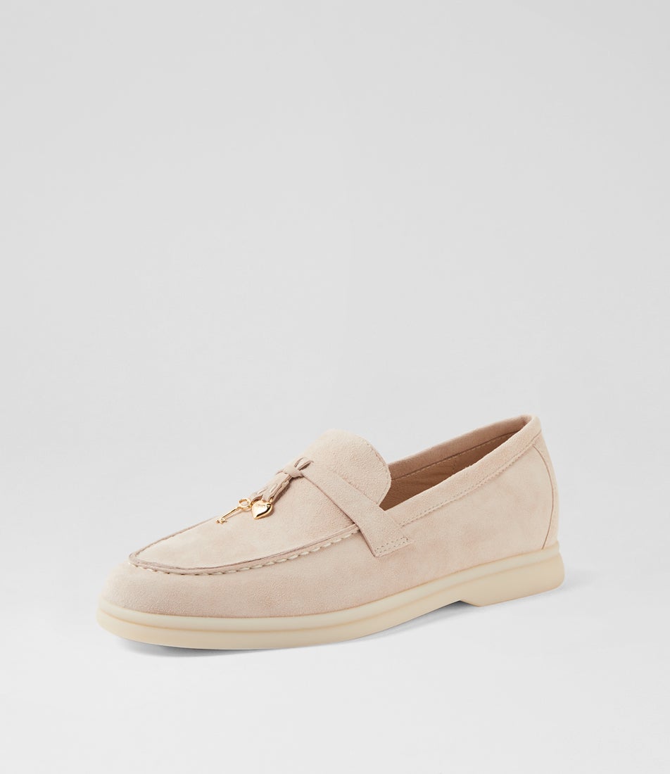 Lydon Beige Suede Loafers