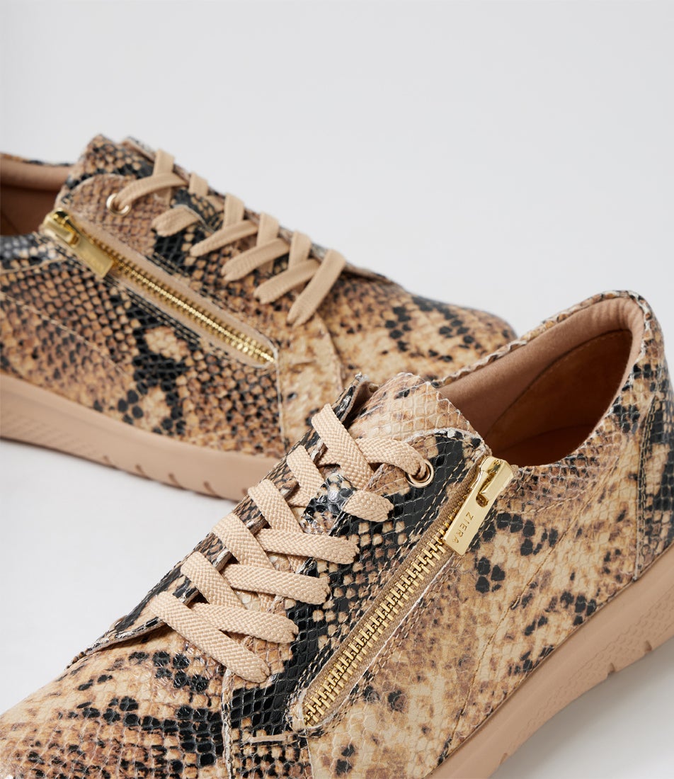 Solar Xf Black Caramel Snake Leather Sneakers