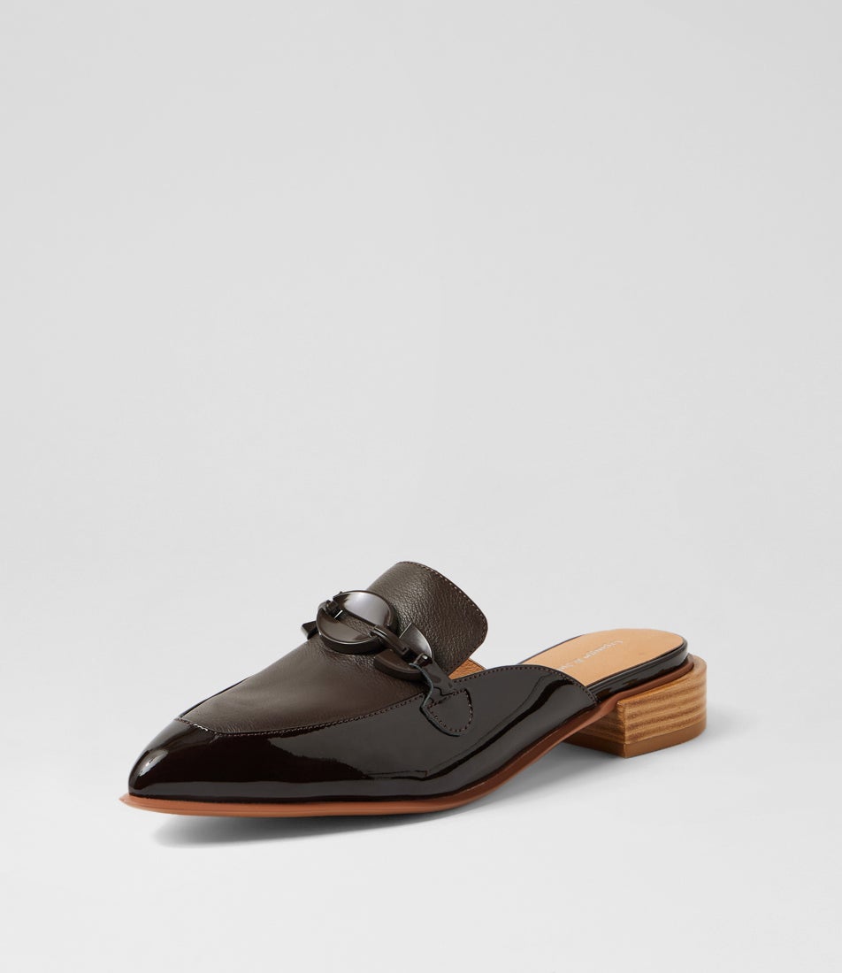 Ebmu Choc Patent Leather Mules