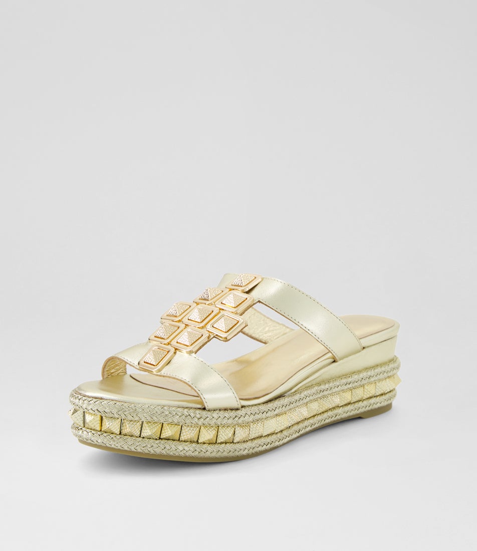 Maija Gold Leather Sandals