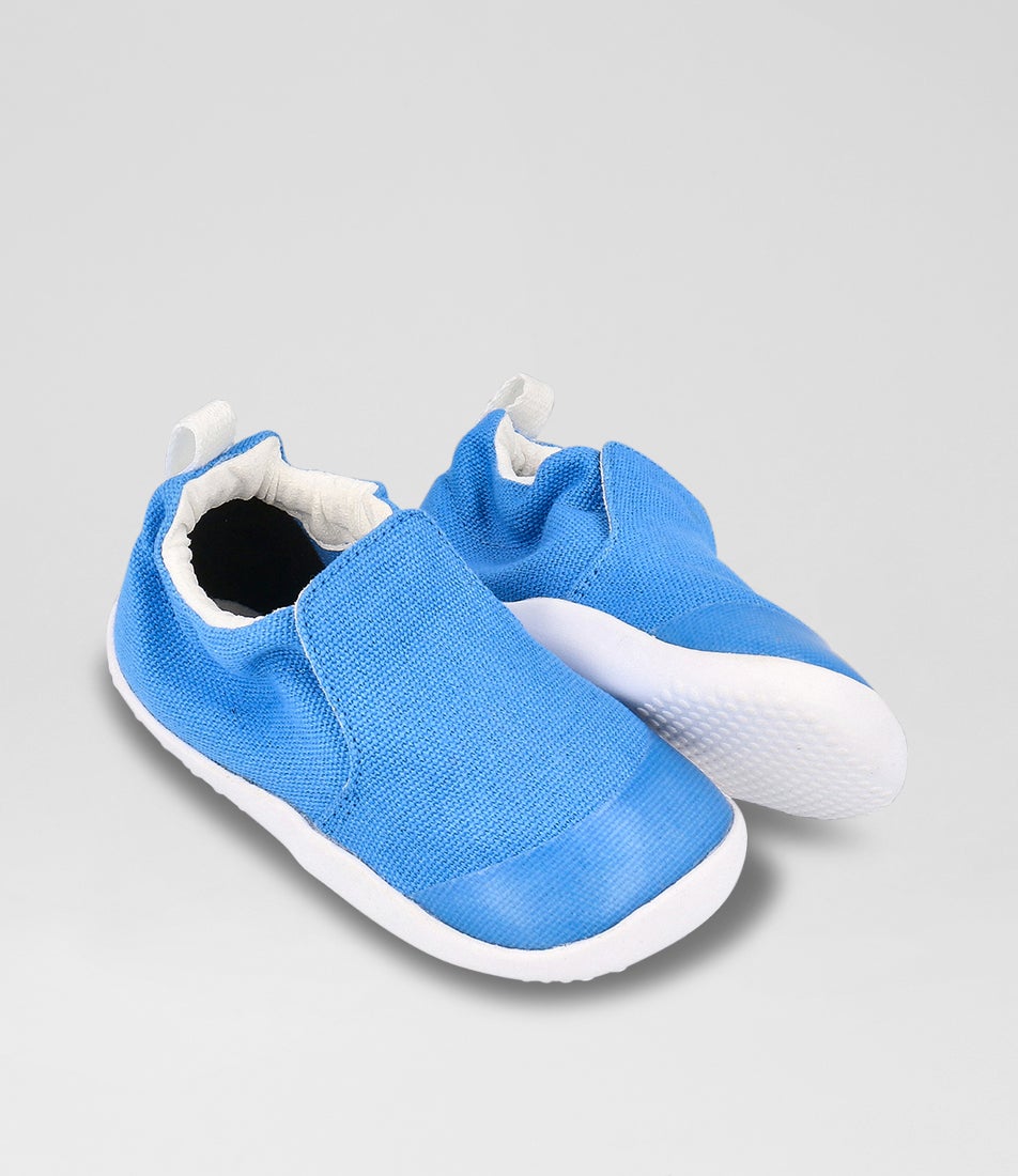 Xp Scamp Organic Infant Azure Blue Fabric Flat Shoes