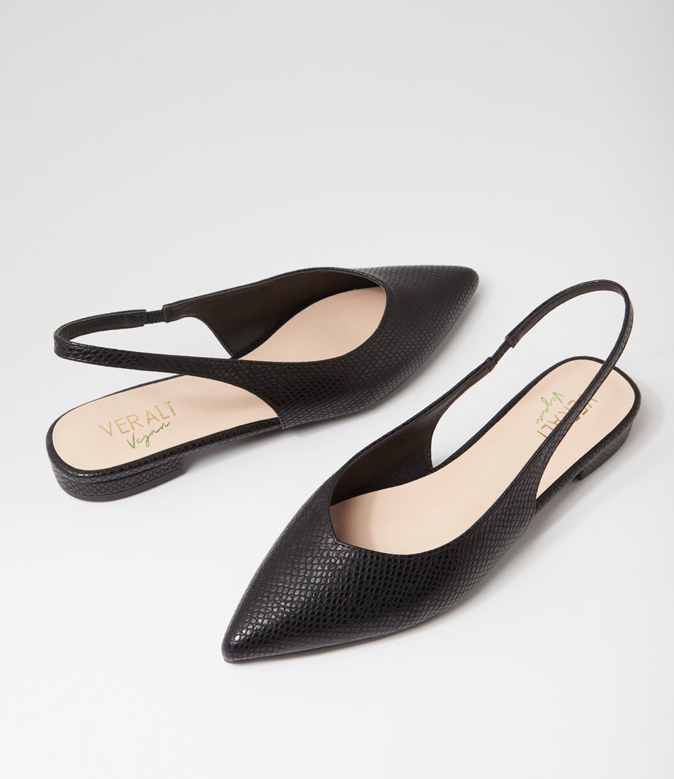 History Black Flat Shoes