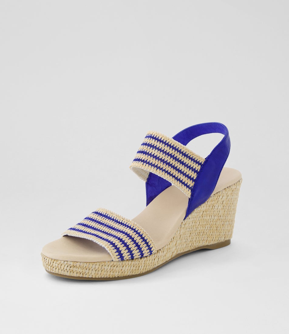 Piveys Blue Natural Fabric Sandals