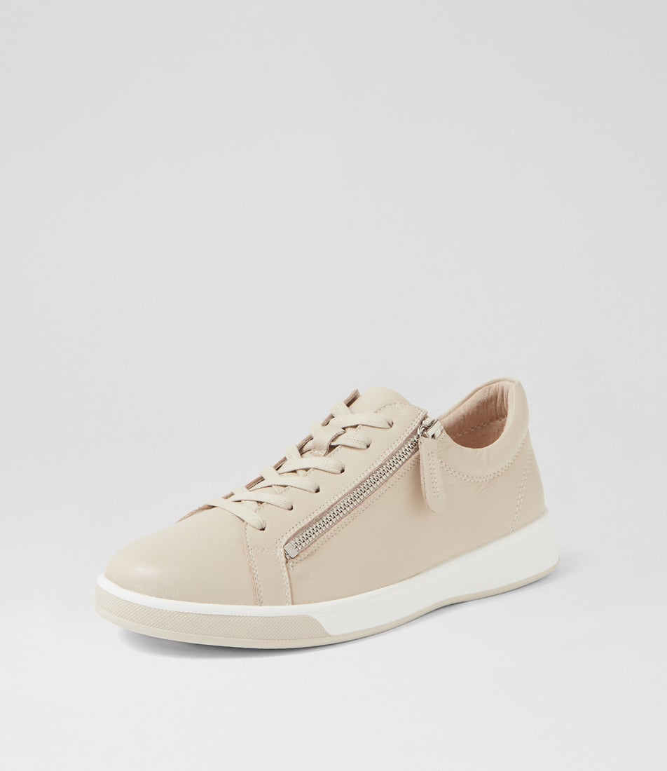 Aito Xf Almond White Leather Sneakers