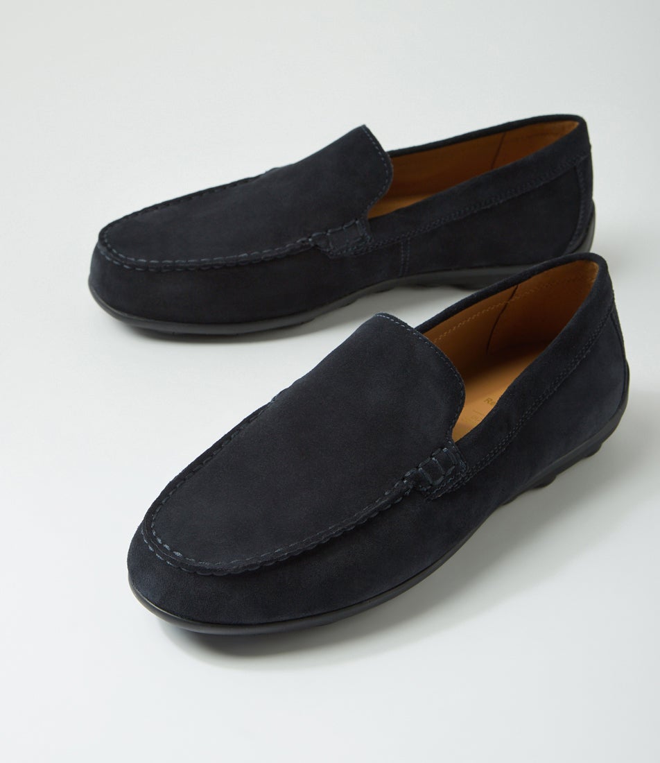 U Spherica Ec16 A Dark Navy Suede Flat Shoes