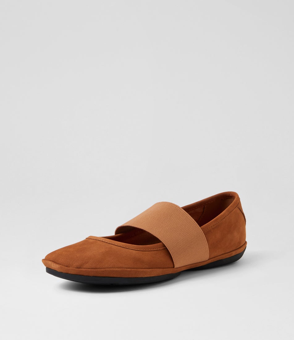 Right Nina Brown Suede Flat Shoes