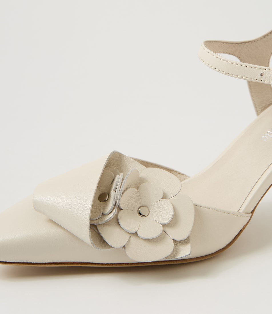 Kecia Ivory Leather Heels