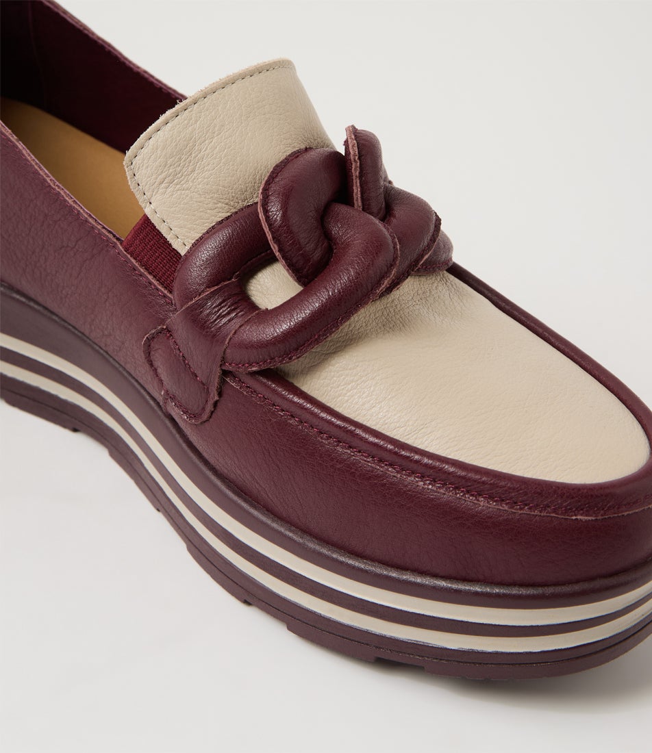 Vyrons Xf Burgundy Almond Leather Sneakers