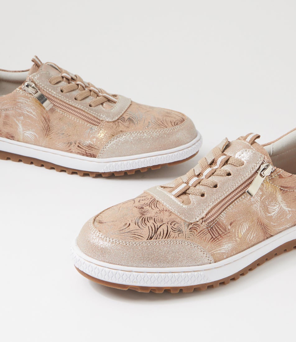 Glampie Nude Multi Microsuede Sneakers