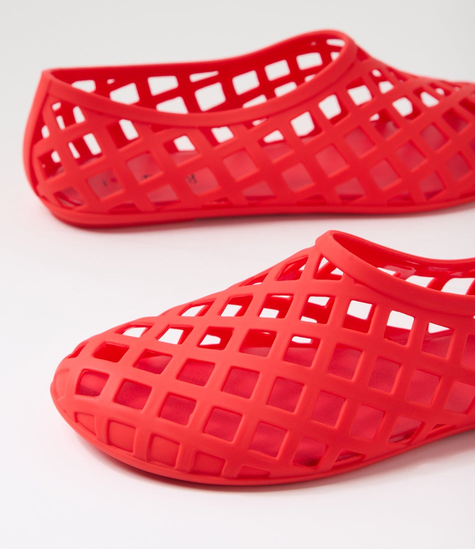 Vantello Red Jelly Flat Shoes