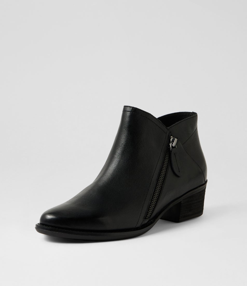 Eisa Xf Black Leather Ankle Boots